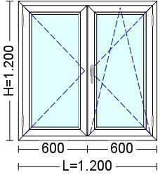 Tamplarie PVC cu geam termopan 120x120cm