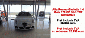 Alfa Romeo Giulietta 1.4 M-air 170 CP S&S TCT Distinctive - 20.799 euro cu tva