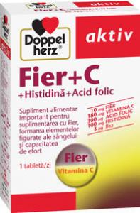 DoppelHerz aktiv Fier + C + Histidina + Acid folic x 30 tablete