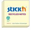 Notes autoadeziv 76 x 76 mm, 100 file, Stick&quot;n - galben pastel - hartie reciclata