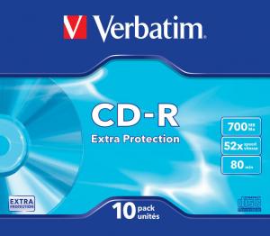 CD-R Verbatim 700MB 52 Extra Protection carcasa slim 10 bucati