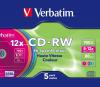 CD-RW Verbatim 700MB 12x discuri color carcasa slim 5 bucati
