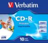 CD-R Verbatim 700MB 52x wide inkjet printabil carcasa 10 bucati