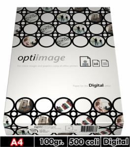 Hartie alba digitala copiator/imprimanta A4 210 x 297mm 100gr/mp Optiimage 500 coli/top