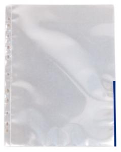 Folie de protectie documente cristal A4 105 microni 100folii/set Esselte-margine albastra