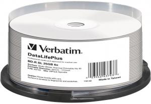 BD-R Verbatim 25GB 6x Wide White Thermal Printable No ID Brand 25 buc. spindle