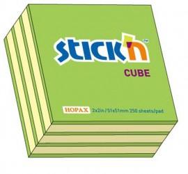 Cub notes autoadeziv 50 x 50 mm, 250 file, Stick&quot;n - lamaie neon/galben pastel
