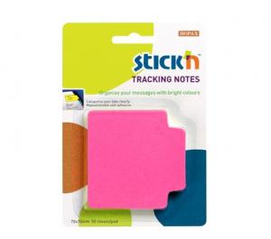 Tracking notes 70 x70 mm, 50 file/set, Stick&quot;n - magenta neon