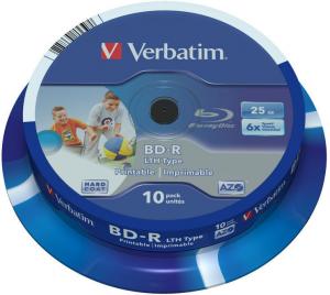BD-R SL LTH Verbatim 25GB 6x wide printabil spindle 10 bucati