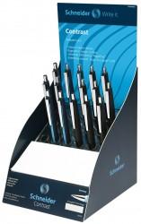 Display SCHNEIDER Contrast XB, 18 pixuri - (9 x corp bleu/negru, 9 x corp negru) - scriere albastra