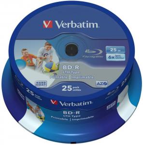 BD-R SL LTH Verbatim 25GB 6x wide printabil spindle 25 bucati
