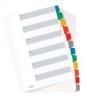 Separatoare carton alb Mylar, cu margine PP color, A4, 170g/mp, 6 culori/set, ELBA