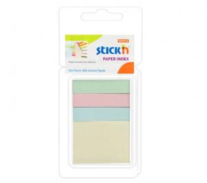Stick index hartie color 50 x 12 mm 50 x 38 mm, 4 x 40 file/set, Stick&quot;n - 4 culori pastel