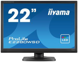 Monitor LED TN Iiyama E2280WSD-B1 22&quot; 1680x1050 DVI VGA boxe negru