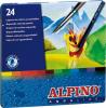 Creioane colorate acuarela, cutie metal, 24 culori/set, ALPINO Aqualine