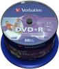 Dvdplusr verbatim 4.7gb 16x wide inkjet printabil id branded spindle