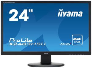 Monitor LED AMVA Iiyama Prolite X2483HSU-B1 24&quot; Full HD DVI HDMI VGA boxe negru