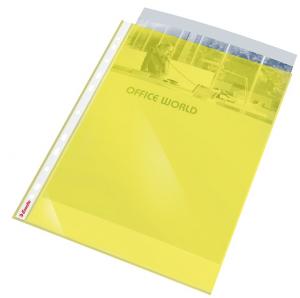 Folie de protectie documente color A4 10 folii/set 55 microni, ESSELTE - galben transparent