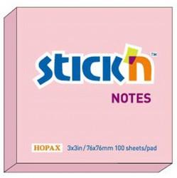 Notes autoadeziv 76 x 76 mm, 100 file, Stick&quot;n - roz pastel