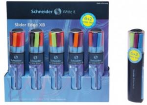 Pix SCHNEIDER Slider Edge XB, rubber grip, varf 1.4mm, 8 culori/set