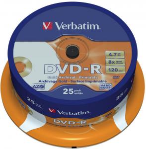 DVD-R Verbatim Gold Archival 4.7GB 8x spindle 25 bucati