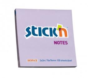 Notes autoadeziv 76 x 76 mm, 100 file, Stick&quot;n - lila pastel