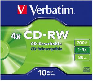 CD-RW Verbatim 700MB 4x carcasa 10 bucati