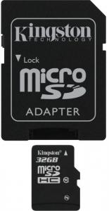 Card microSDHC Kingston 32GB Clasa 10 cu adaptor SD