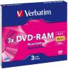 DVD-RAM Verbatim 4.7GB 3x carcasa slim 3 bucati