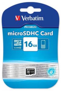 Card microSDHC Verbatim 16GB Clasa 10