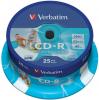 CD-R Verbatim 700MB 52x wide inkjet printabil spindle 25 bucati