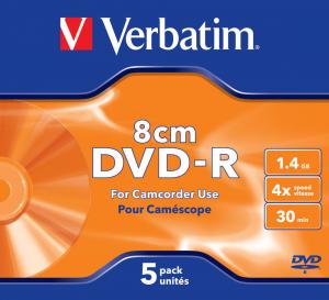 DVD-R 8cm Verbatim 1.4GB 4x carcasa 5 bucati