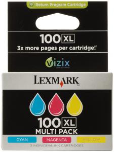 Lexmark 14N0850 (100XL) cartus cerneala return program cyan, magenta, galben 3 x 600 pagini