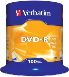 DVD-R Verbatim 4.7GB 16x spindle 100 bucati
