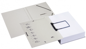 Dosar extensibil din carton, cu elastic si alonja arhivare de mare capacitate, JALEMA - gri
