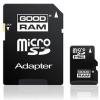 Card Micro Secure Digital (SD) 4GB SDHC + Adaptor GoodRAM