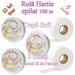 5 Buc Rola hartie epilat Depil Soft 100 metri