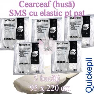5 Buc Cearceaf (husa) SMS cu elastic pentru pat - Quickepil
