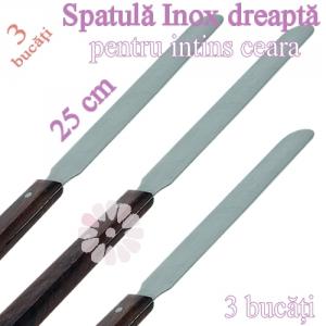 3 Buc Spatula inox 25cm dreapta pentru intins ceara