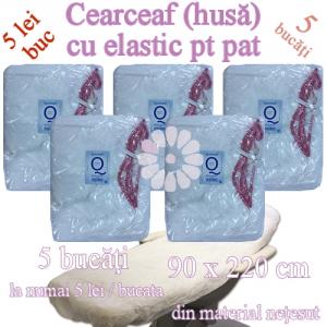 5 Buc Cearceaf (husa) cu elastic pentru pat - Quickepil