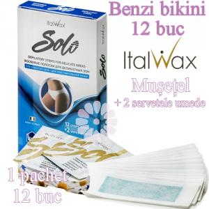 Benzi ceara Bikini 12buc + 2 servetele umede - ItalWax