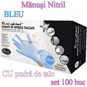 Manusi nitril CU pudra de talc 100buc