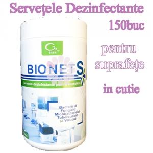 Bionet S - servetele dezinfectante pentru suprafete 150buc cutie