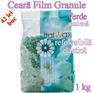 Ceara FILM granule Verde cu Azulena 1kg elastica, refolosibila - ItalWax