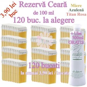 120Buc LA ALEGERE - Rezerva ceara epilat de unica folosinta la 100ml - ROIAL + 1 Ulei 500ml Gratuit