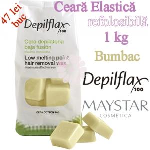 Ceara elastica 1kg refolosibila Bumbac - Depilflax