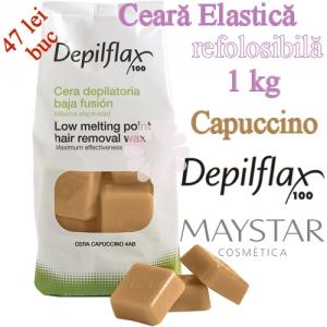 Ceara elastica 1kg refolosibila Capuccino - Depilflax