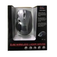 Mouse wireless laser 2.4GHz, rezolutie reglabila intre 800 - 1600DPI, functioneaza la peste 10m, mod sleep si wake up penrtu protectia bateriei la mouse, indicator baterie descarcata, scroll 4D, 4 butoane reglabile, minireceiver USB, grey/black