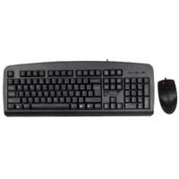 Keyboard Multimedia/Internet cu fir cu caractere romanesti + mouse optic cu fir 800 DPI, tastatura cu restpad, Conectare PS2, Black