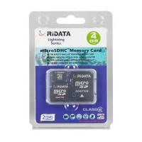 Card memorie Ridata MicroSDHC 4GB + 2 adaptor